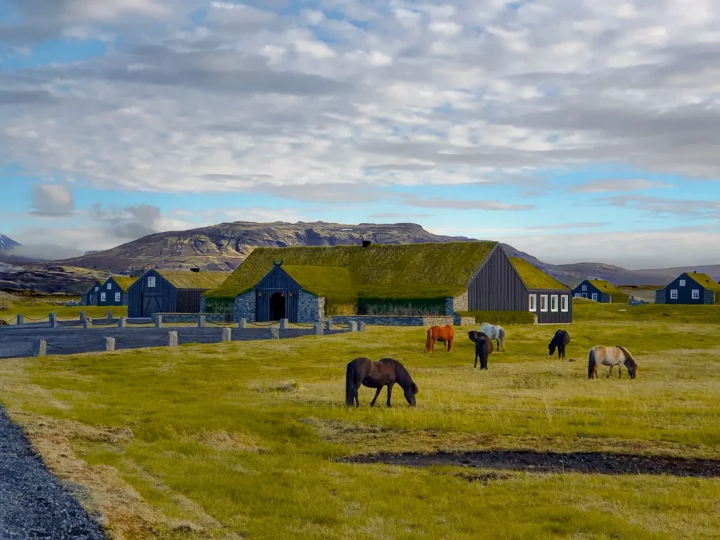 Authentic turf-house design inspired by Icelandic heritage
