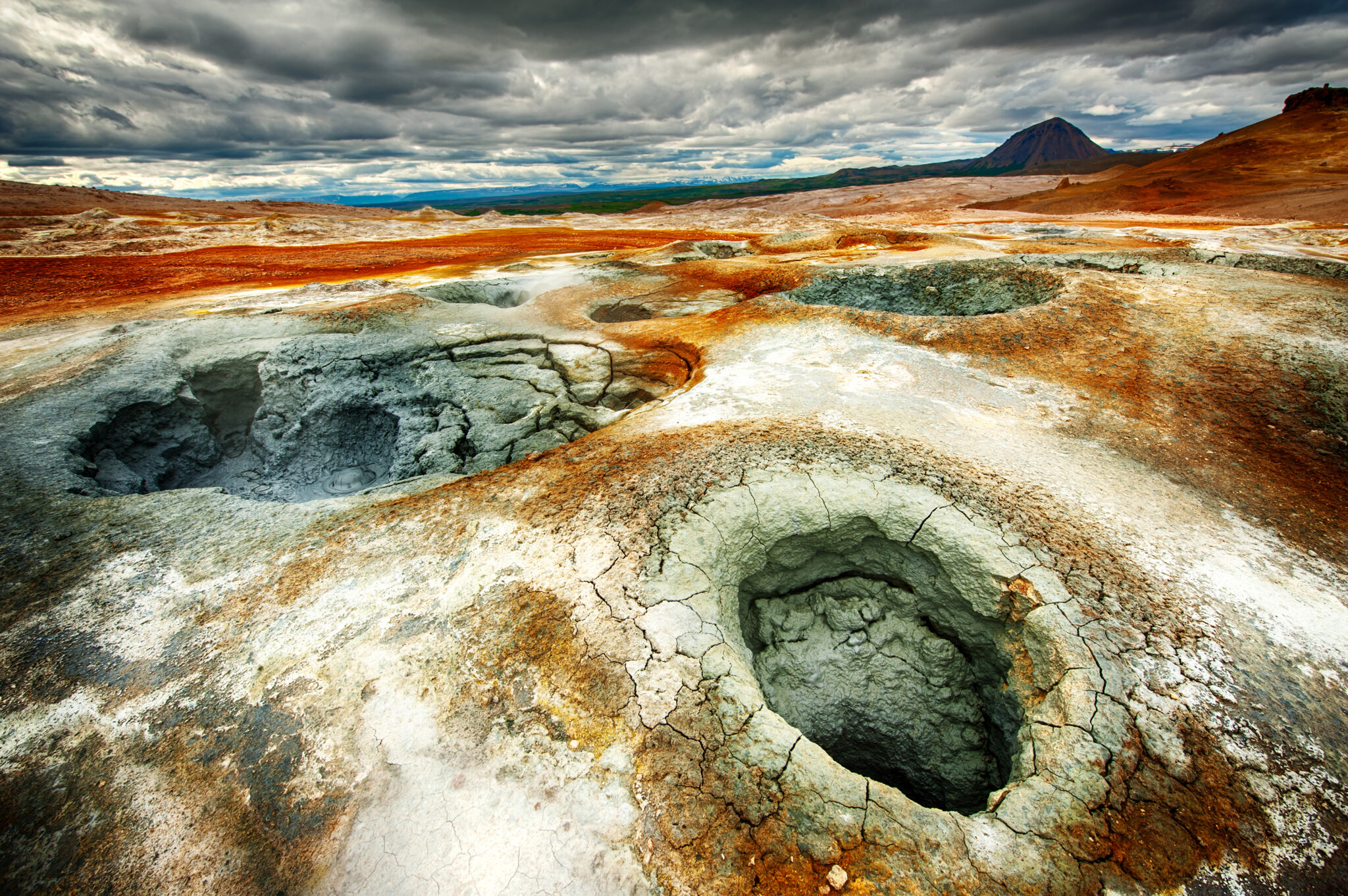 Colourful geothermal landscape along Iceland's Ring Road