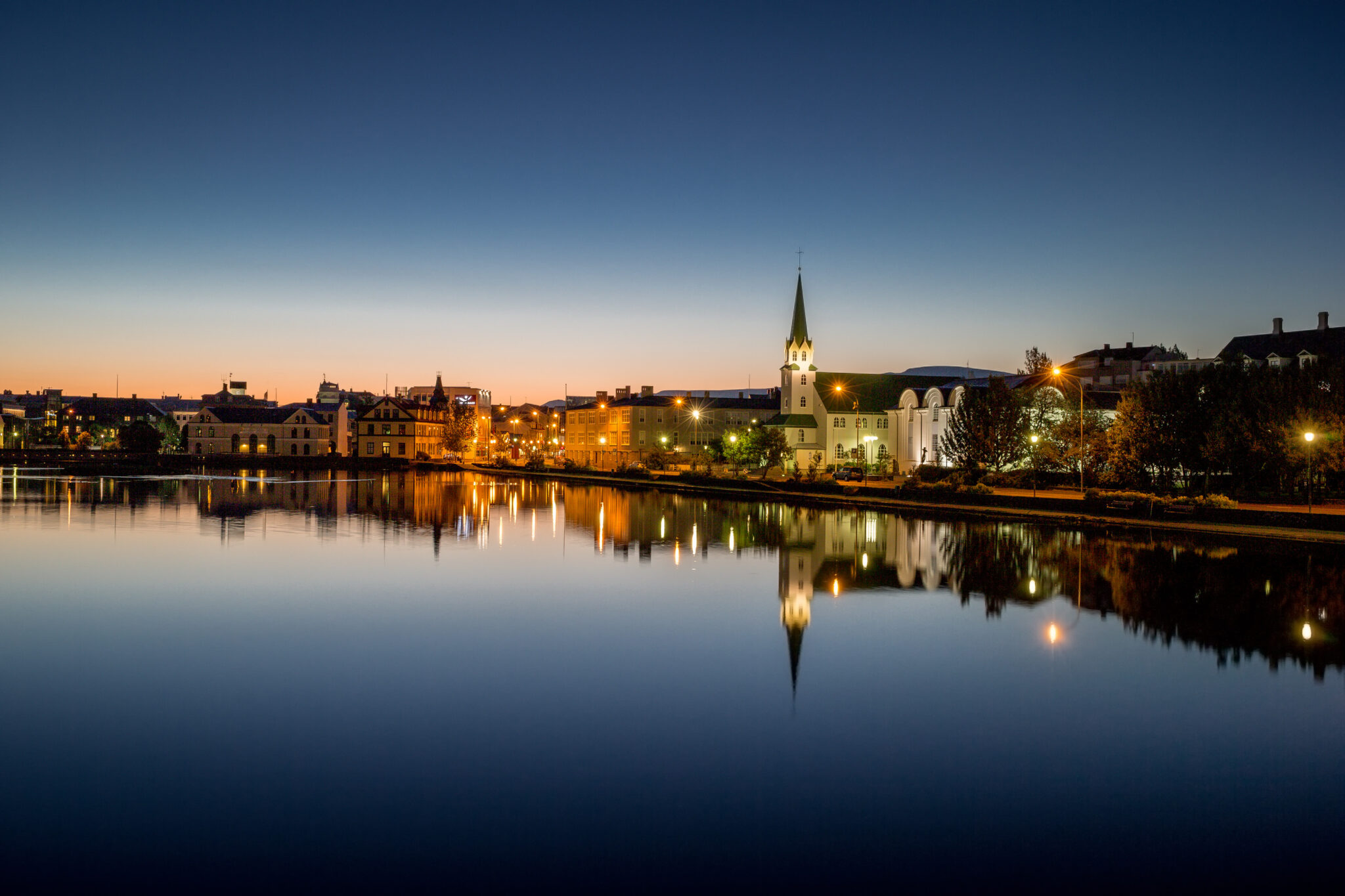 Evening skyline in Reykjavík